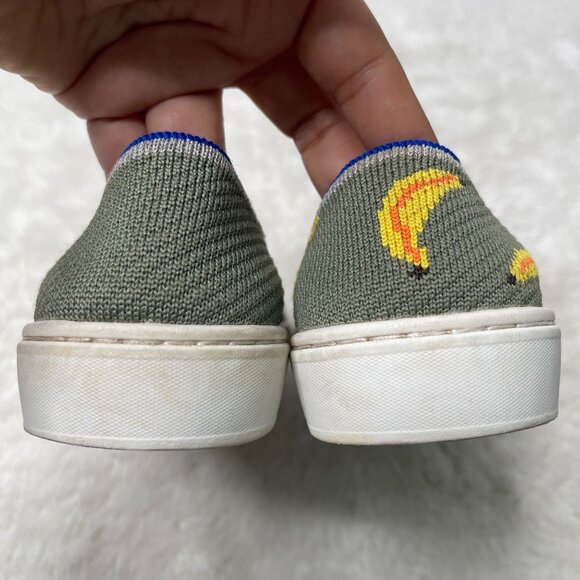 Rothy’s Kids Dark Green Monkey Banana Slip On Sneaker Shoes Size 2 - Picture 11 of 14